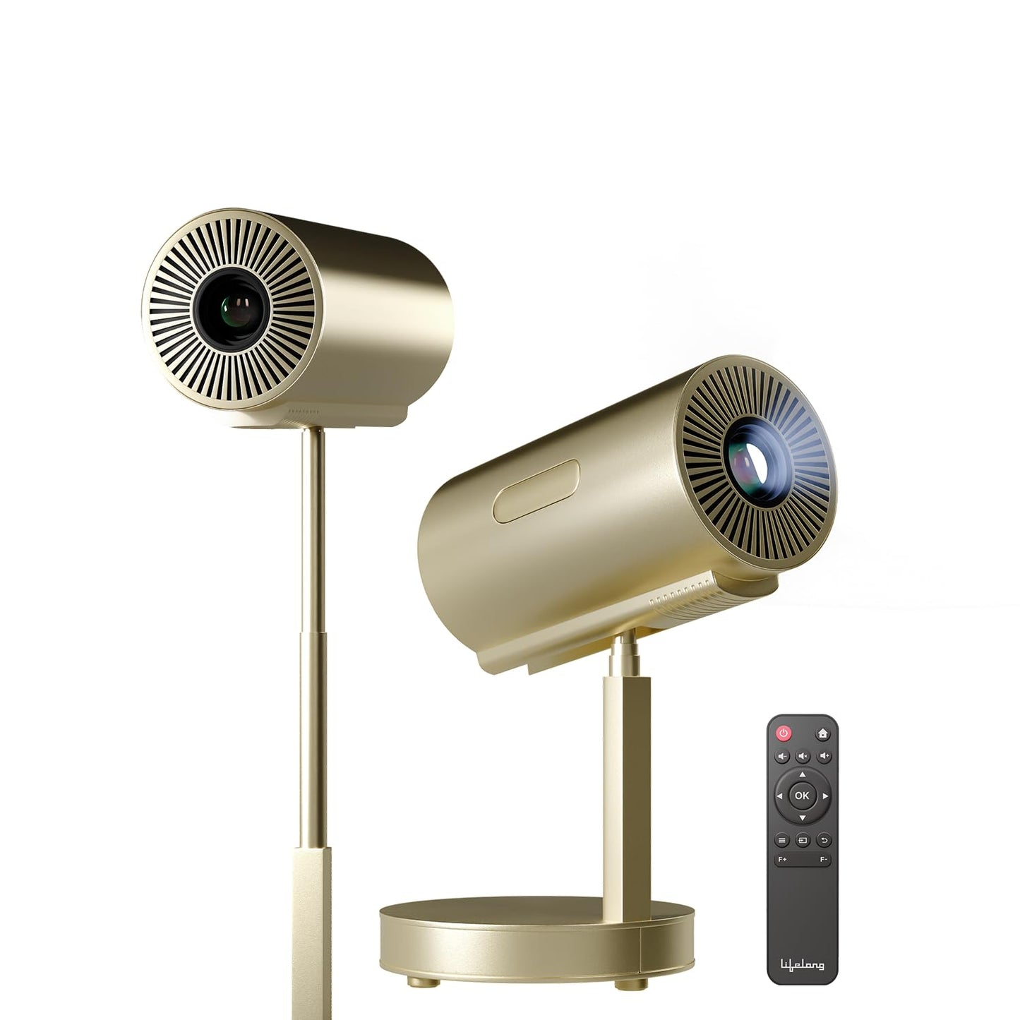 Lifelong Lightbeam Smart Projector for Home 4K Support, Native 720p HD Resolution, 2500 Lumen, Rotabable Design, Speaker, Android 11 with Built-in Apps (Netflix, Prime, Youtube) WiFi, 100''Max Display