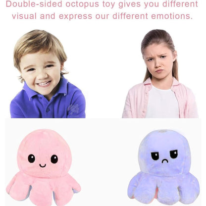 Storio Toy Octopus Plushie Reversible Soft Toys for Kids | Plush Soft Toys for Baby Boys and Girls| Best Gift | Octopus Soft Toy for Kids -PurplePink